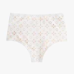J. Crew High-waisted bikini bottom in eyelet Sz M
